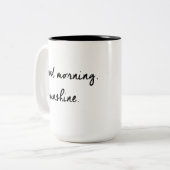 おはようの日光の黒く及び白いマグ ツートーンマグカップ (正面左)