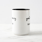 おはようの日光の黒く及び白いマグ ツートーンマグカップ (中央)