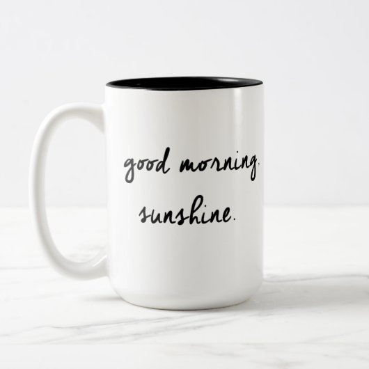 おはようの日光の黒く及び白いマグ ツートーンマグカップ (左)