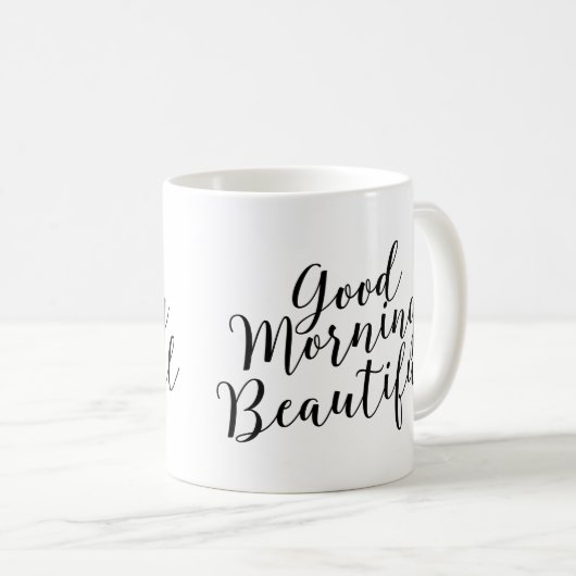 おはようの美しいコーヒー・マグ コーヒーマグカップ (正面右)