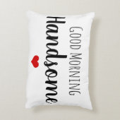 おはようの美しくかハンサムな枕 アクセントクッション (裏面(縦))