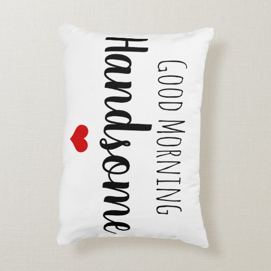 おはようの美しくかハンサムな枕 アクセントクッション (裏面(縦))