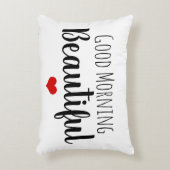 おはようの美しくかハンサムな枕 アクセントクッション (正面(垂直))