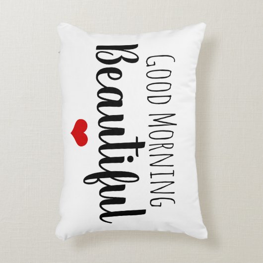 おはようの美しくかハンサムな枕 アクセントクッション (正面(垂直))