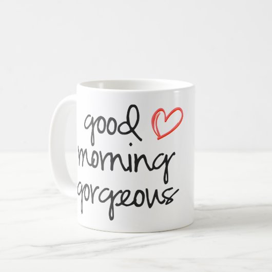 おはようの豪華なコーヒー・マグ コーヒーマグカップ (正面左)