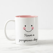 おはようの豪華なマグ-豪華な日を過して下さい ツートーンマグカップ (左)