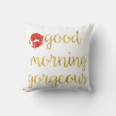 おはようの豪華な枕 クッション (正面)