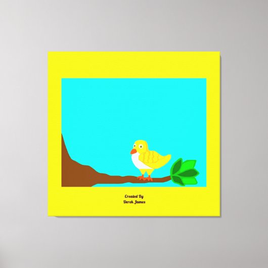 おはようの黄色の鳥のキャンバスプリントのプリント キャンバスプリント (正面)