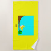 おはようの黄色の鳥のビーチタオル ビーチタオル (正面)