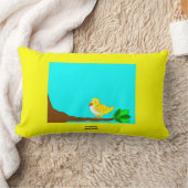 おはようの黄色の鳥のLumbarの枕 ランバークッション (ブランケット)