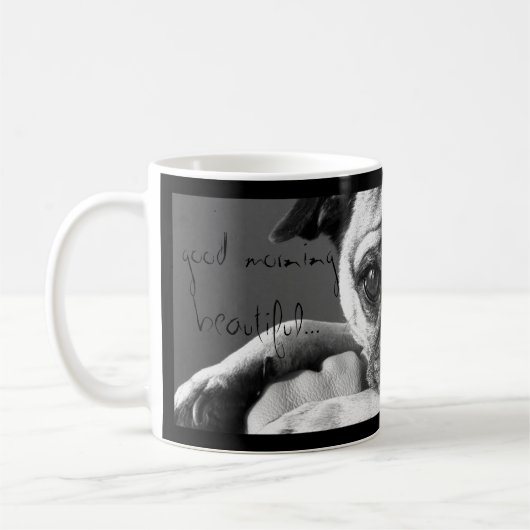 おはようのRoxyのthePugが付いている美しいコーヒー・マグ コーヒーマグカップ (左)