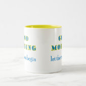 おはようはストレスがマグを始めるようにしました ツートーンマグカップ (中央)