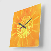 おはようサンシャイン！ スクエア壁時計 (傾斜)