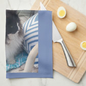 おはようタキシード猫フォトキッチンタオル キッチンタオル (四つ折り)