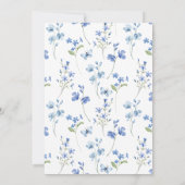 おはようブルー ワイルドフラワー ベイビー シャワー 招待状 (裏面)