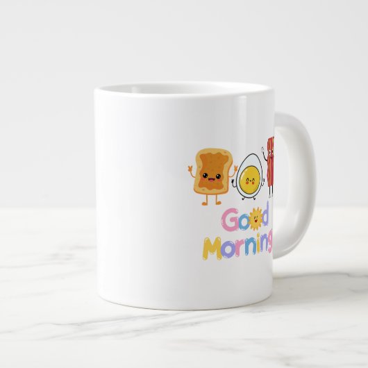おはようブレックファスト☕️ 特別なコーヒーマグ 😁 ジャンボコーヒーマグカップ (正面右)