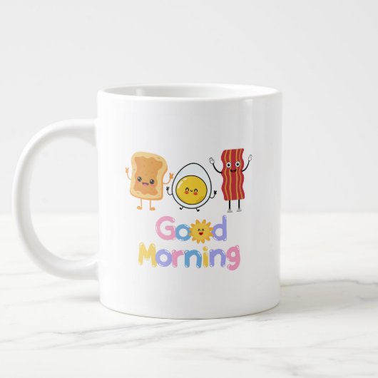 おはようブレックファスト☕️ 特別なコーヒーマグ 😁 ジャンボコーヒーマグカップ (左)