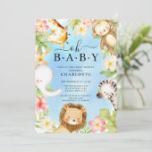 おはようベイビージャングルベイビーシャワーの招待状 招待状 (スタンド正面)