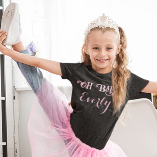 おはようベイビー - カスタマイズピンクの女の子 ベビーTシャツ