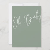 おはようベイビー ダスティーグリーン シンプル シャワーの招待状 招待状 (裏面)