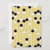 おはようベイビー ハチの巣 ゴールドグリッター ブラック ベビーシャワー 招待状 (裏面)