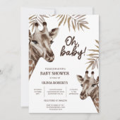 おはようベイビー ママとベイビーギリヤ  ニュートラルベイビーシャワー 招待状 (正面)