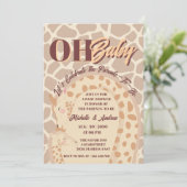 おはようベビーギザファーベビーシャワーのサファリーテーマ 招待状 (スタンド正面)