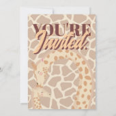 おはようベビーギザファーベビーシャワーのサファリーテーマ 招待状 (裏面)