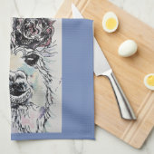 おはようラマアルパカアートフォトキッチンタオル キッチンタオル (四つ折り)