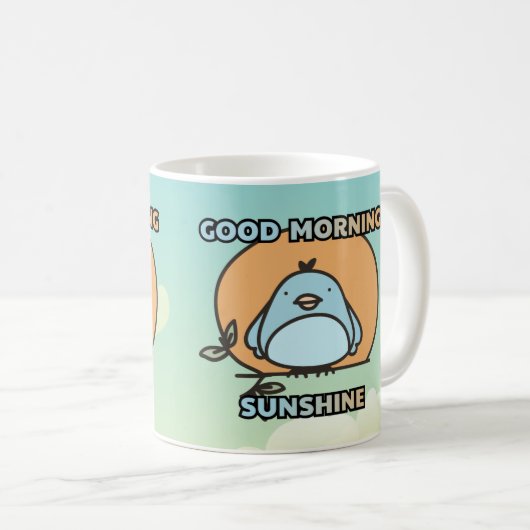 おはよう可愛い鳥の漫画 コーヒーマグカップ (正面右)