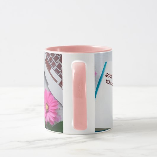 おはよう得よ私の人生マグ大好き マグカップ (ハンドル)