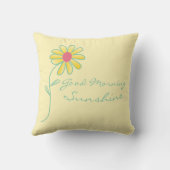 "おはよう日光"の黄色および緑のデイジー クッション (裏面)