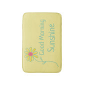 "おはよう日光"の黄色および緑のデイジー バスマット (正面縦)