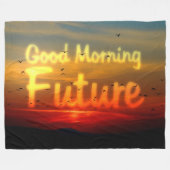 おはよう未来 フリースブランケット (正面(横))