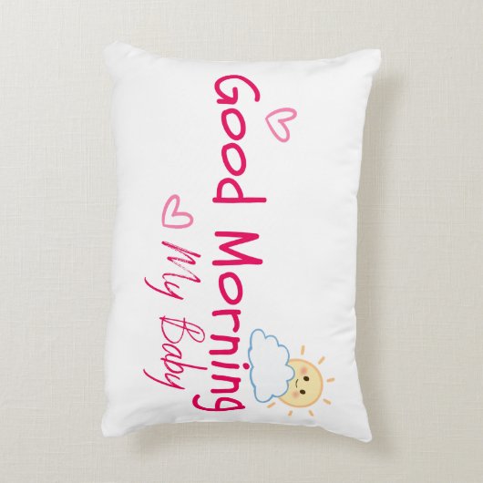 おはよう私のベビーデザイン アクセントクッション (裏面(縦))