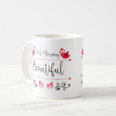 おはよう美しい11のozのクラシックで白いマグ コーヒーマグカップ (正面左)