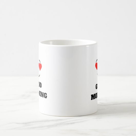 おはよう – かわいいマグカップ コーヒーマグカップ (中央)