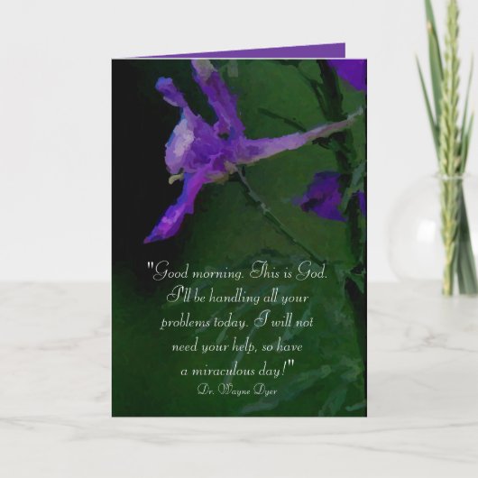 「おはよう。これが神だ。」 カー感動的ド カード (正面)