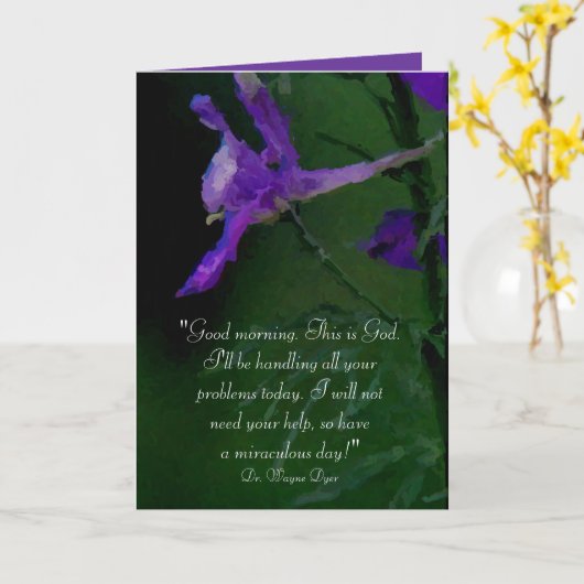 「おはよう。これが神だ。」 カー感動的ド カード (黄色い花)