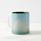 "おはよう、これは神"コーヒーマグ ツートーンマグカップ (正面左)