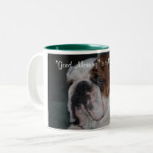 "おはよう"は撞着語法です! ツートーンマグカップ (正面左)