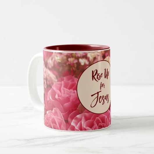 おはよう;イエス引用文のために立ち上がれ ツートーンマグカップ (正面左)