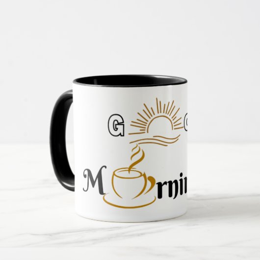"おはよう"コーヒーマグ – 私はピーセフのためのタイムマグ マグカップ (正面左)