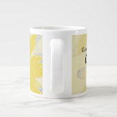 おはよう、ゴージャス抽象芸術イエローフラワー ジャンボコーヒーマグカップ (裏面)