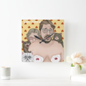 おはよう スクエア壁時計 (ホーム)