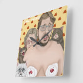 おはよう スクエア壁時計 (傾斜)