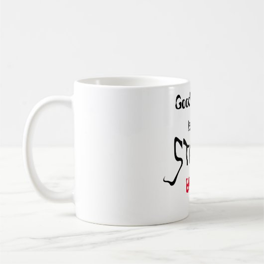 おはよう! ストレスが始まるようにして下さい! コーヒーマグカップ (左)