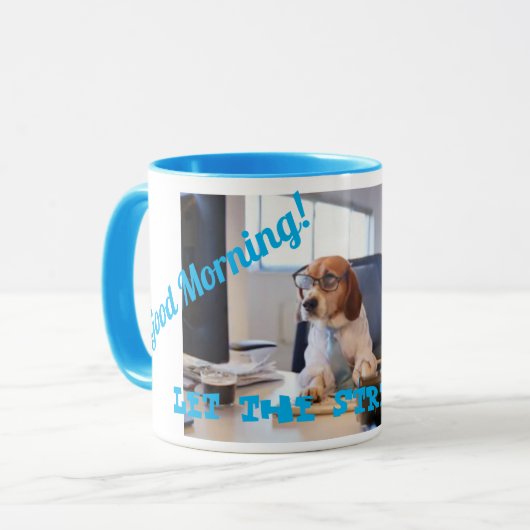 おはよう! ストレスが…始まるようにして下さい マグカップ (正面左)