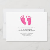 おはよう ベビー ピンクの足の写真 女の子 ベビーシャワー 招待状 (裏面)