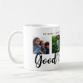 おはよう |モダンタイポグラフィ4枚のフォトグリッド コーヒーマグカップ (左)